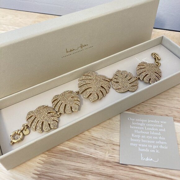 India Hicks Jewelry - (SOLD) India Hicks Palm Leaf Bracelet, Gold NIB Retired Item HTF